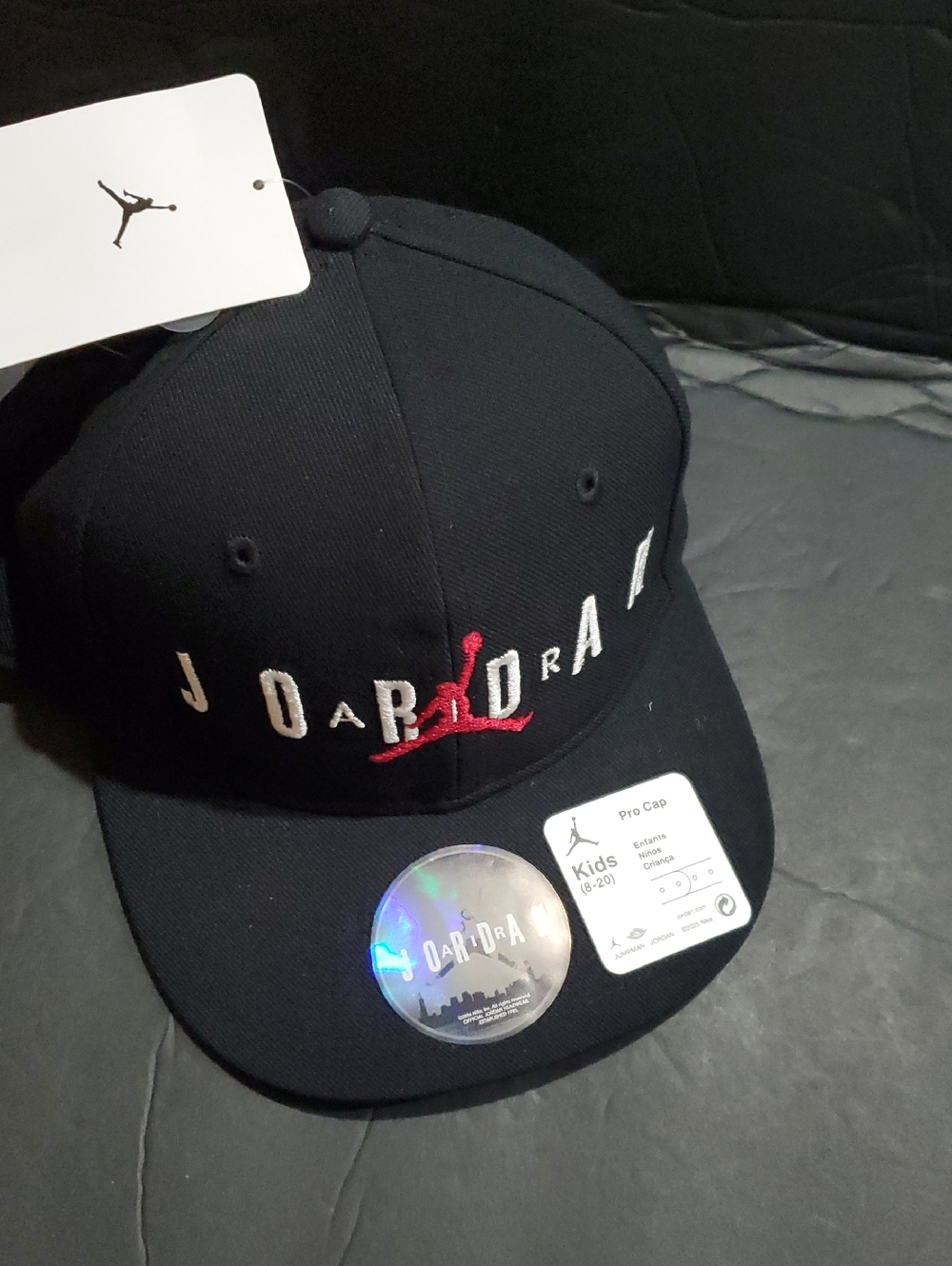 Jordan Boys' Structured Black Strapback Hat brand new